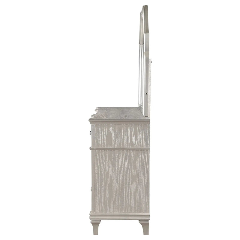 Evangeline 9-drawer Dresser with Mirror Silver Oak by Unique Piece Furniture