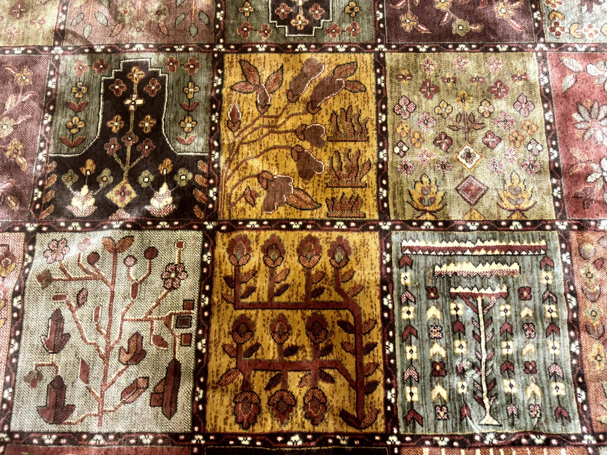 Panel Design Rug 8 x 10.6, Oriental Carpet, Belgium Power Loomed Rug by Jewel Rugs