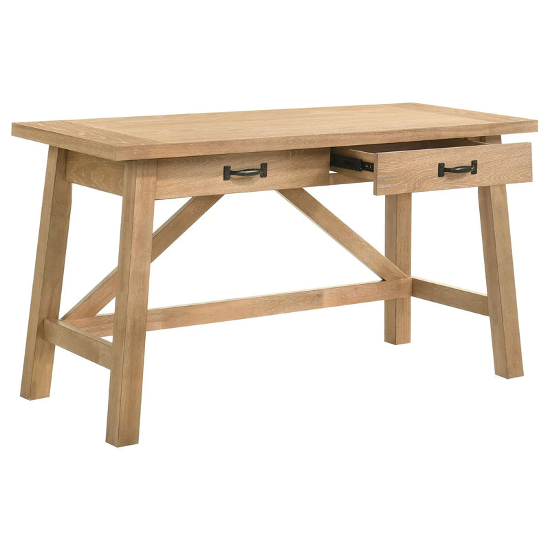 Fabian 54-inch 2-drawer Computer Writing Desk Distressed Light Brown by Unique Piece Furniture