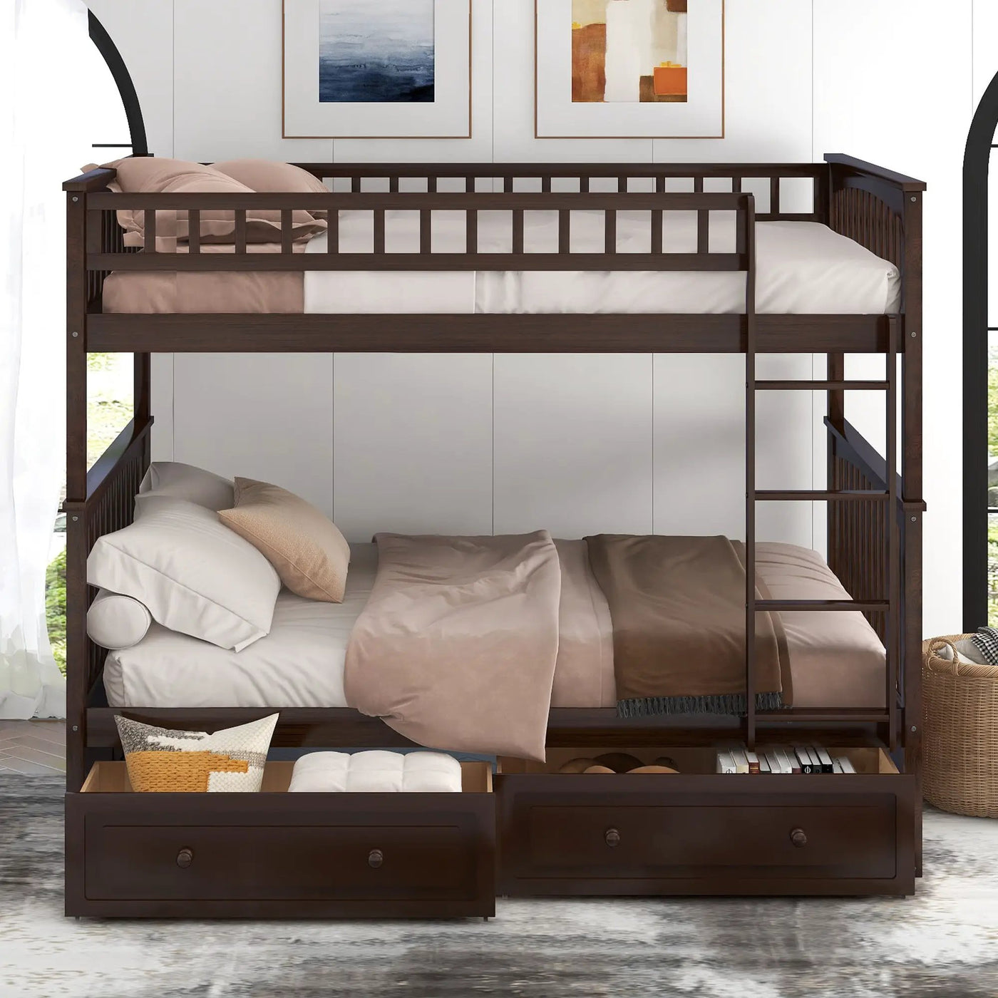 Bunk Bed With Drawers, Convertible Design by HouseOfZazla