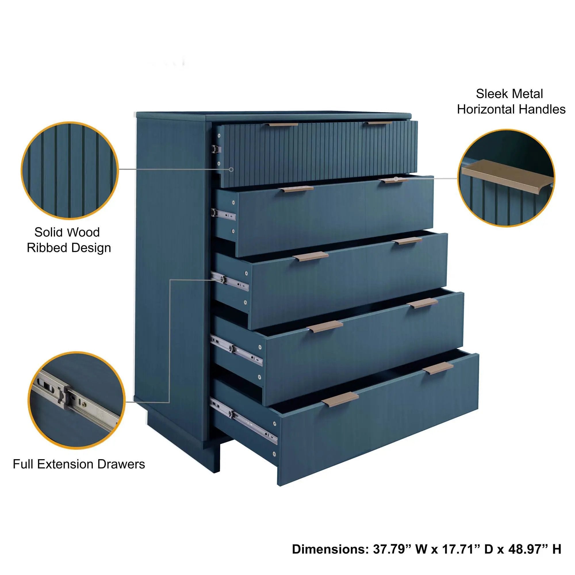 Granville - Chest With 5 Drawers by HouseOfZazla
