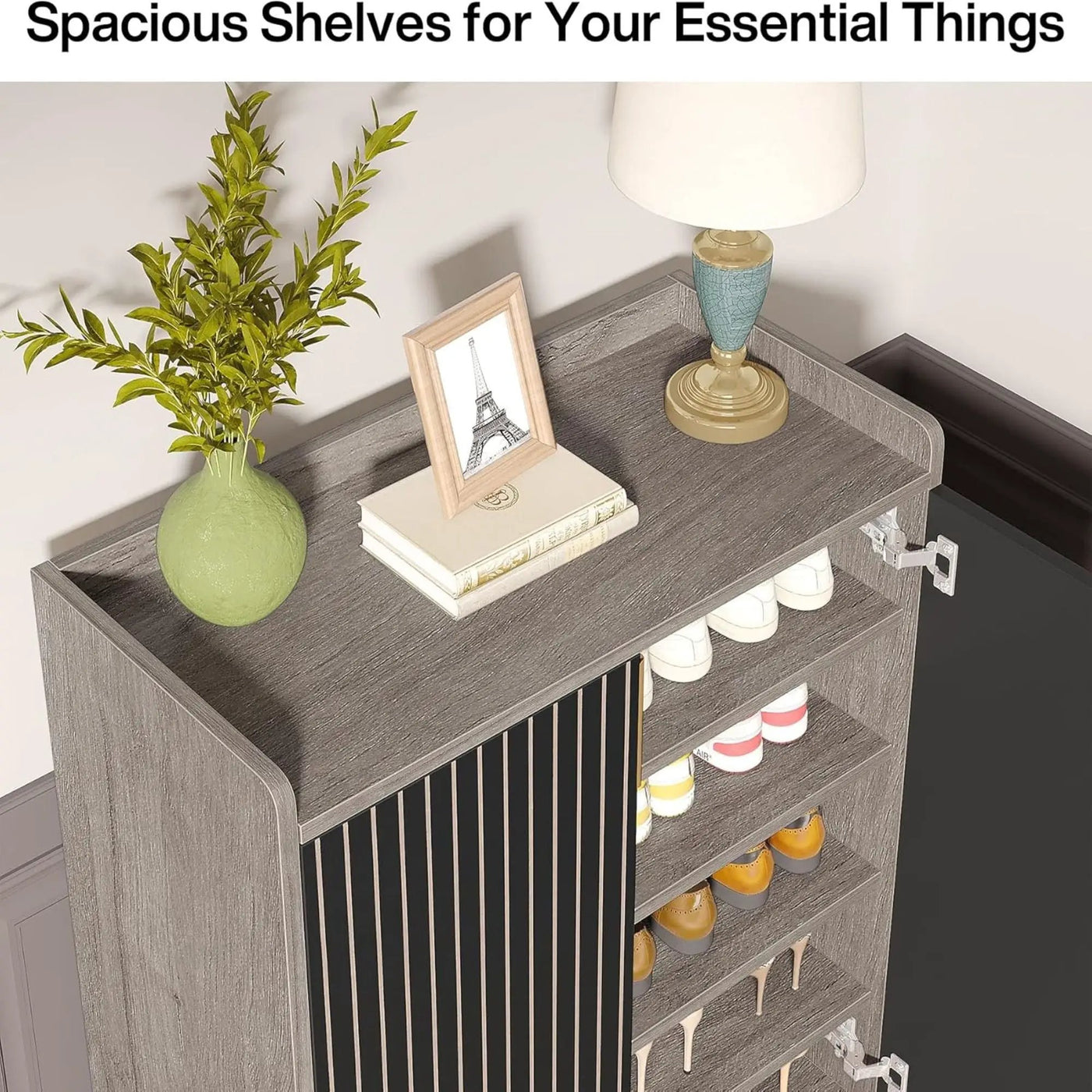 5 Tiers Shoe Storage Organizer With Doors by HouseOfZazla