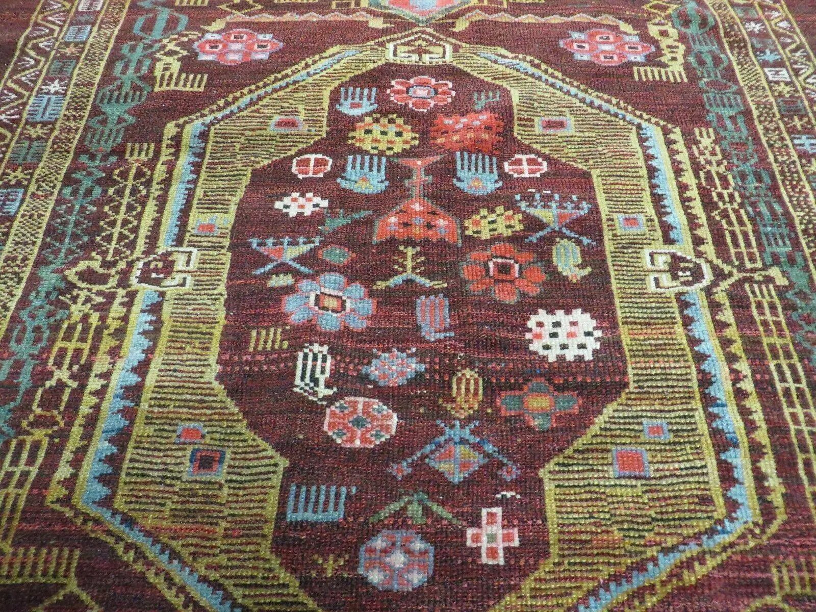 4' X 6' Antique Handmade Caucasian Shirvan Russian Armenian Wool Rug Colorful by Jewel Rugs