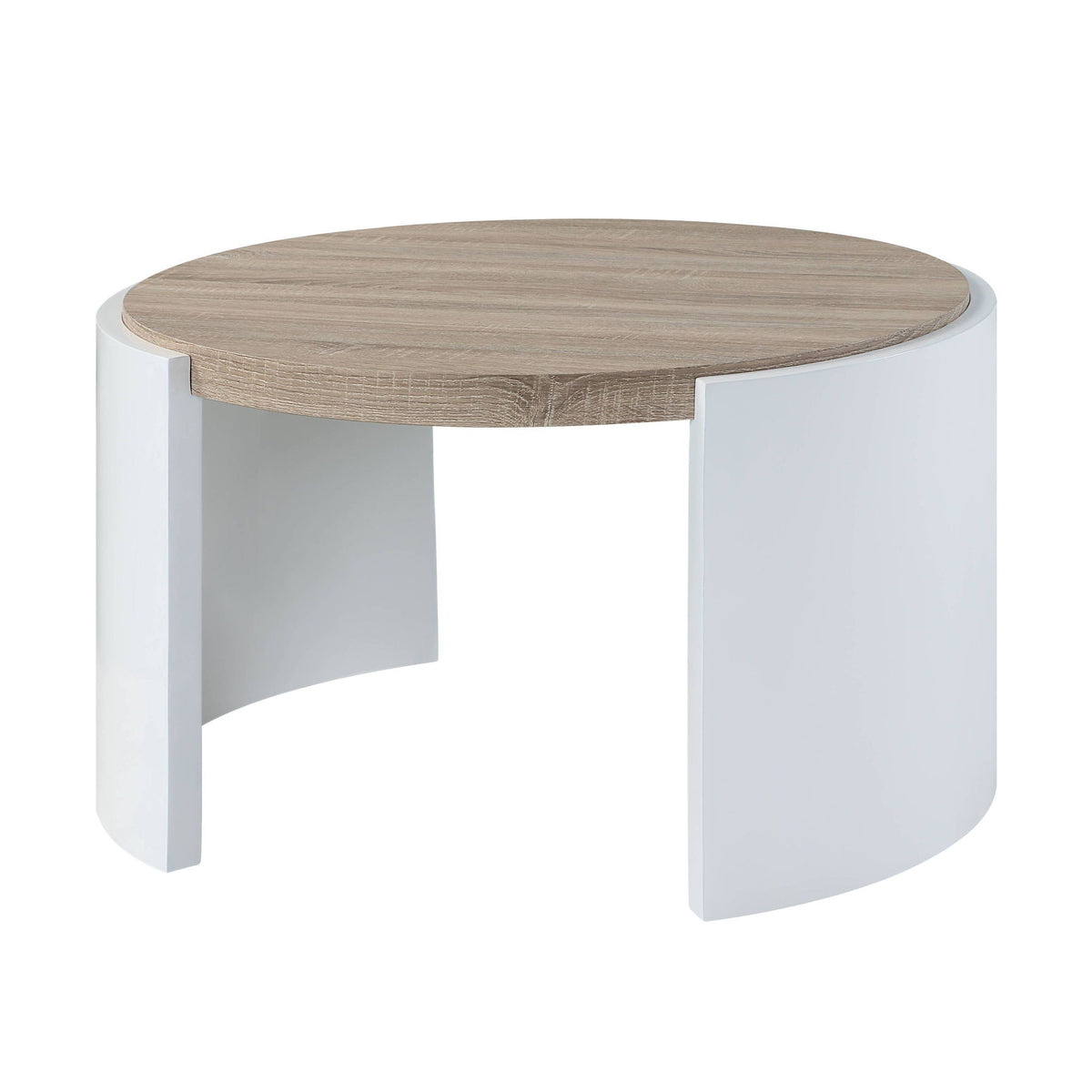 High Gloss End Table with Thick Tabletop - Light Brown, photo 2 of 8
