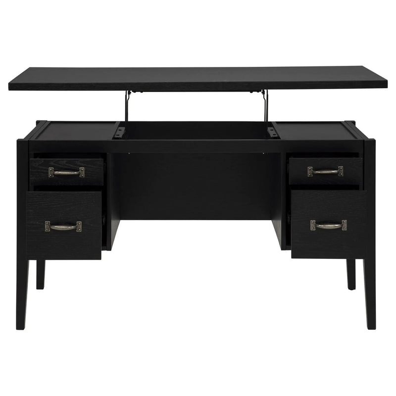 Graham 54-inch 4-drawer Double Pedestal Lift Top Computer Desk Black by Unique Piece Furniture