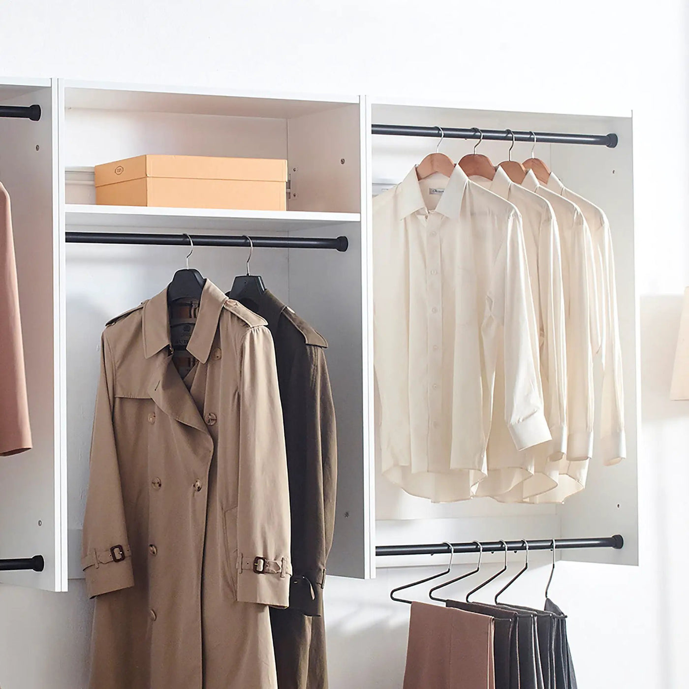 Devi - Wall Mounted Wood Closet System & Modular Design by HouseOfZazla