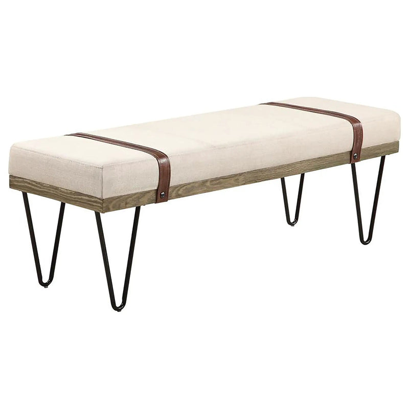 Karis - Upholstered Accent Bench - Beige by HouseOfZazla