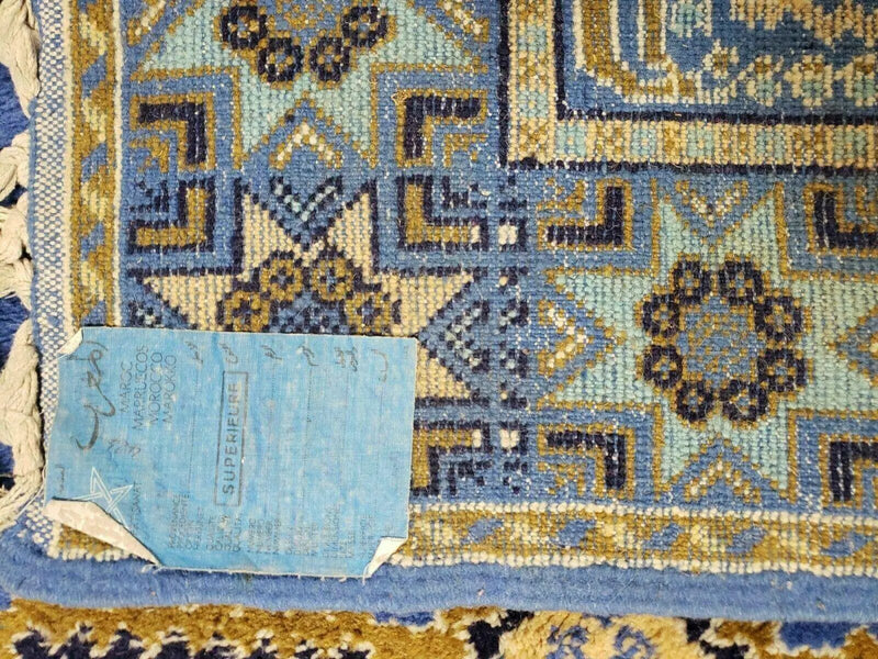7' X 10' 5" Handmade Moroccan Urban Rabat Wool Carpet Blue Area Rug by Jewel Rugs