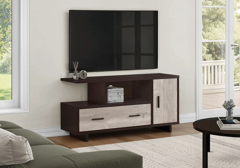Contemporary TV Stand Console with Storage and Wire Management by HouseOfZazla