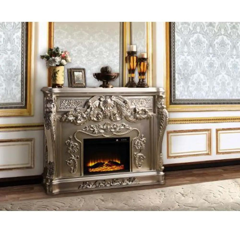 Sorina - Fireplace - Antique Silver by Unique Piece Furniture