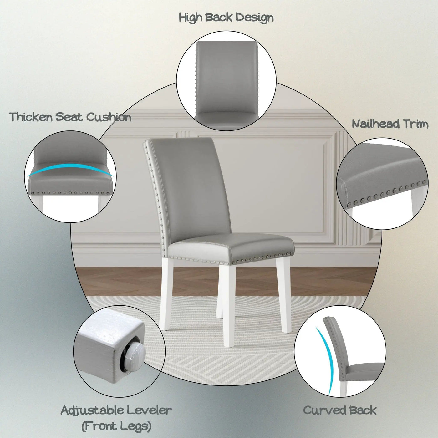 Upholstered Dining Chair With High Back Design (Set of 2) by HouseOfZazla