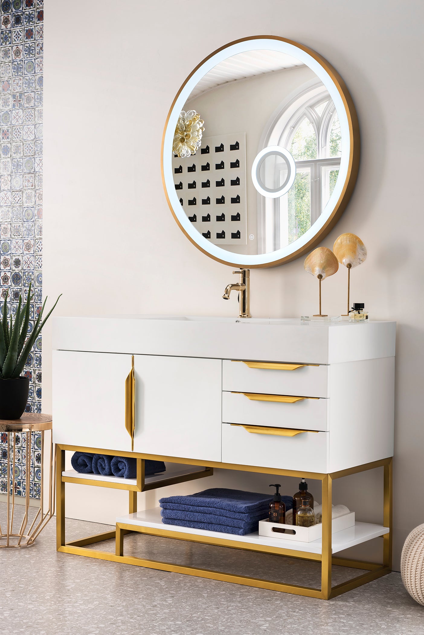 James Martin Columbia 48" Single Bathroom Vanity, Glossy White by James Martin