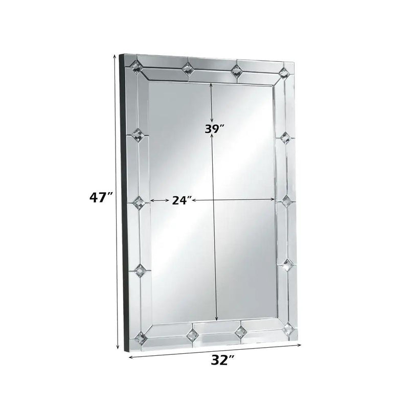 Hessa - Accent Mirror - Mirrored & Faux Rhinestones by Unique Piece Furniture