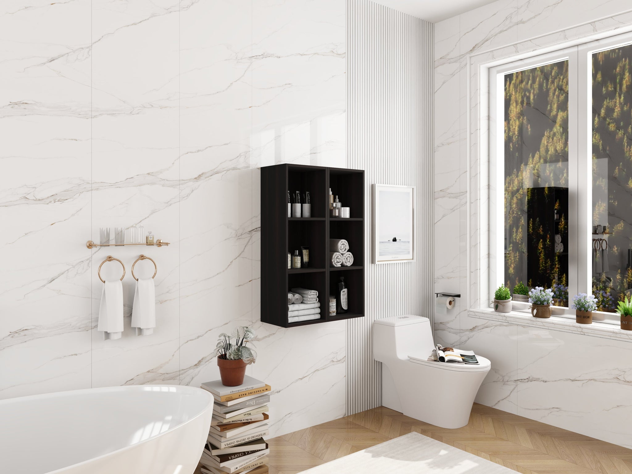 24 Inch Wall Mounted Storage Shelves Combination by HouseOfZazla