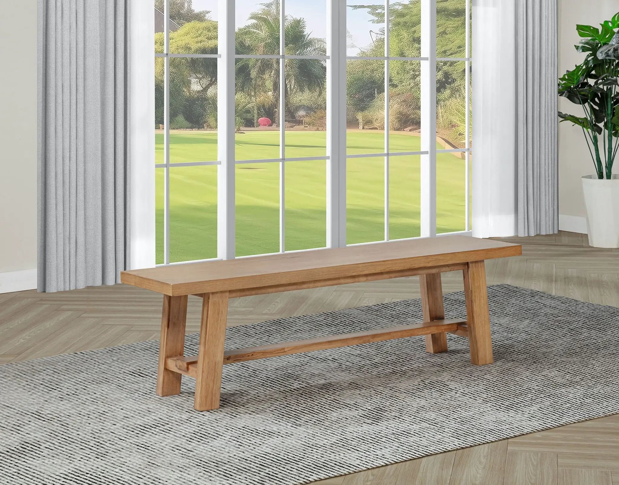 Middleton 60-inch Wood Backless Dining Bench Natural Brown by Unique Piece Furniture