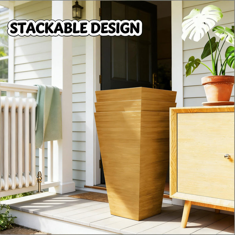 Classic Set of 3 Tall Outdoor Planters by HouseOfZazla