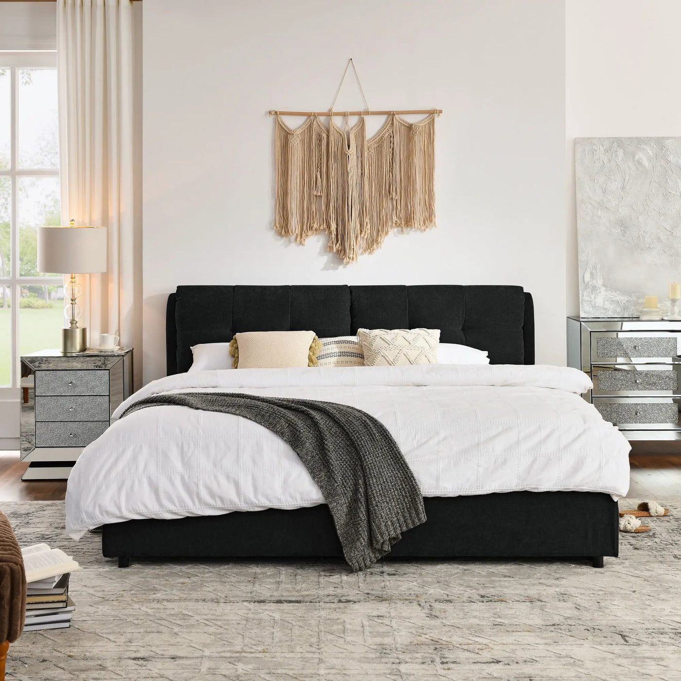 Storage Upholstered Hydraulic Platform Bed With Integrated Headboard by HouseOfZazla