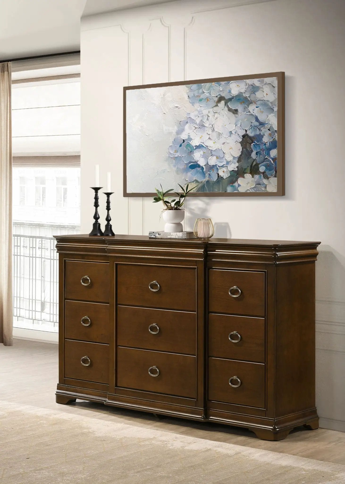 Garland 9-drawer Bedroom Dresser Cabinet Brown Cherry by Unique Piece Furniture