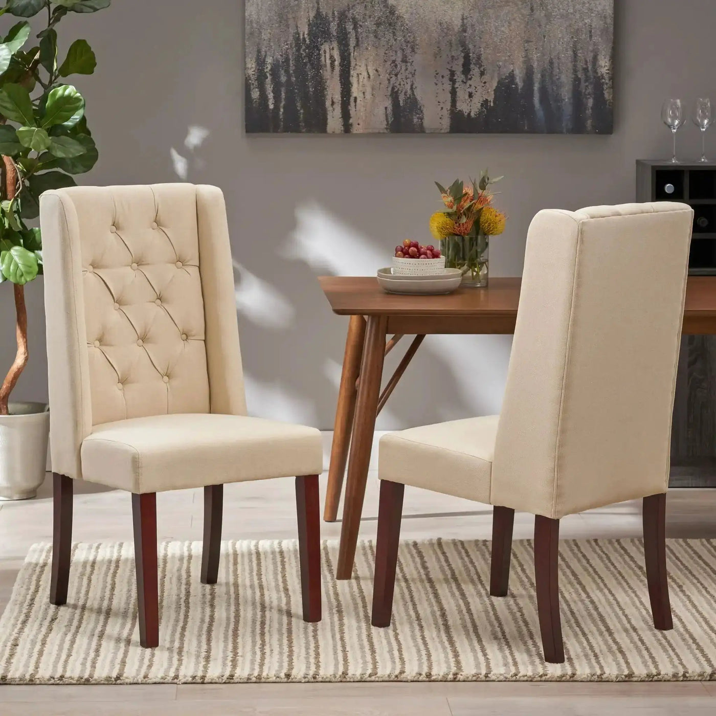 Sophisticated Tufted Dining Chair With High Back Design by HouseOfZazla