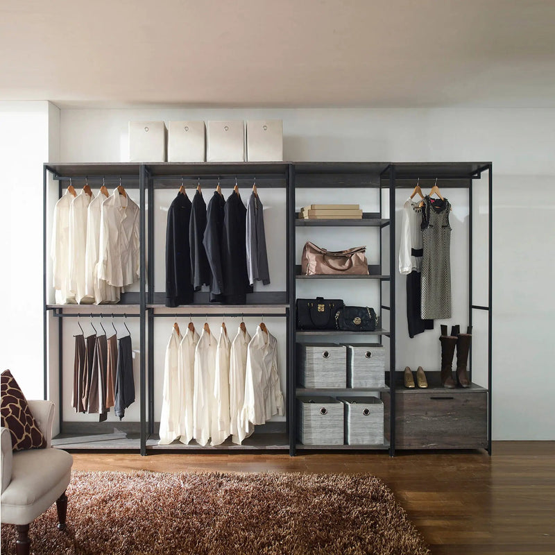 Monica - Walk-In Closet System, Modular Storage - Rustic by HouseOfZazla
