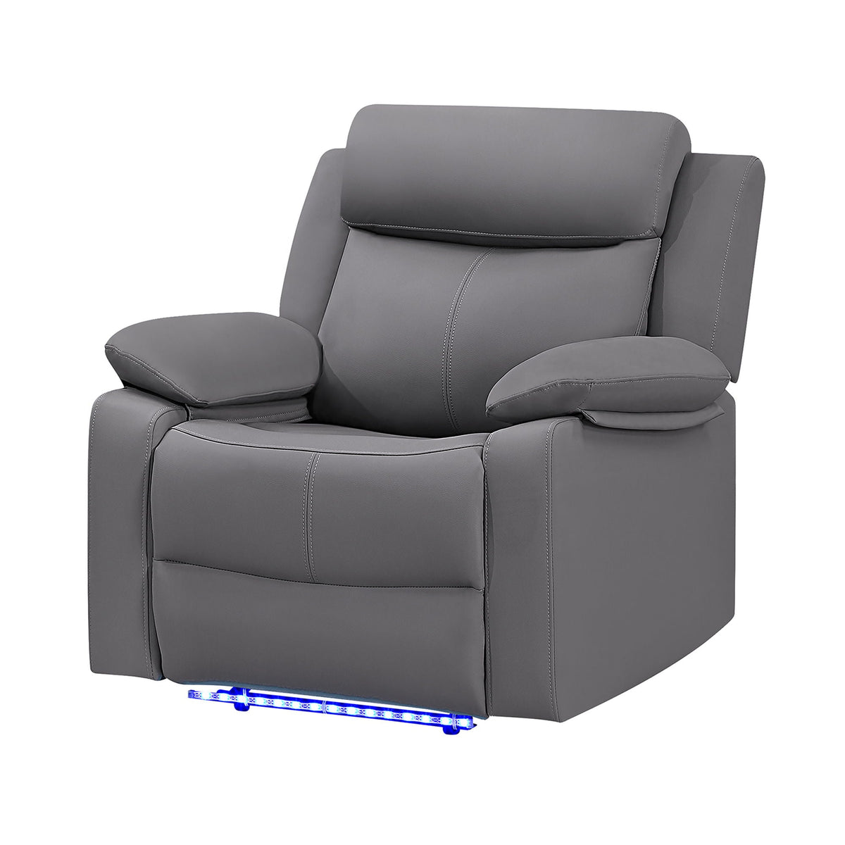 Glider Recliner Chair with LED Lights and Pillow Top Arms – White, Black, or Dark Gray, photo 15 of 22