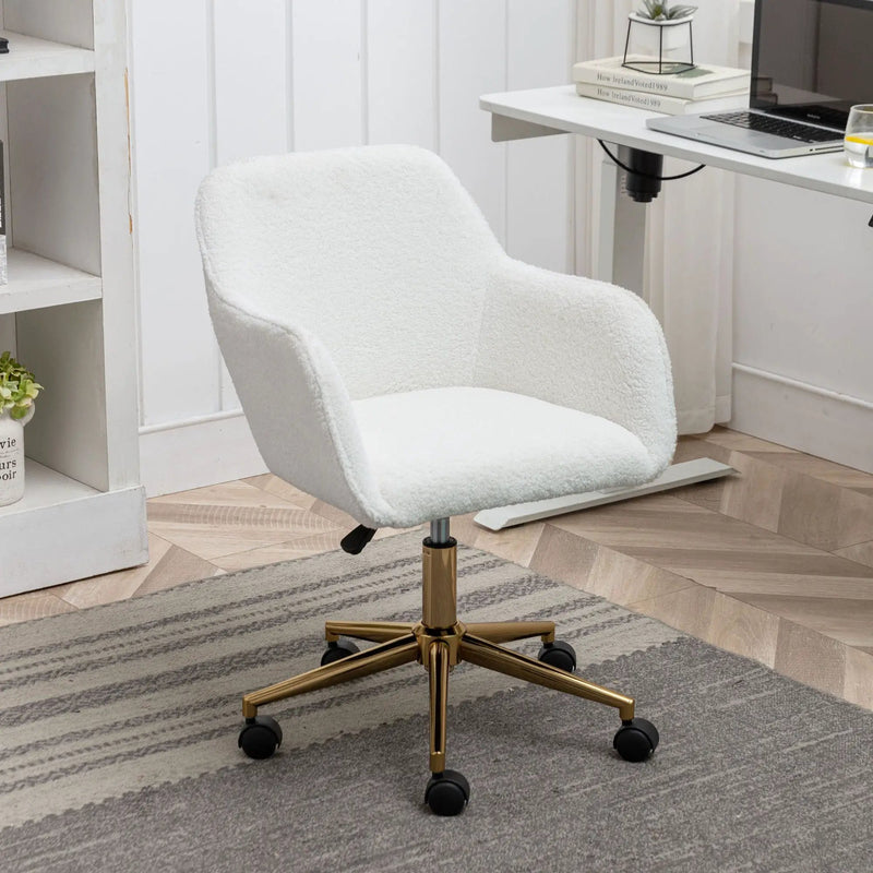 Modern Adjustable Height 360 Revolving Home Office Chair With Metal Legs And Universal Wheel For Indoor by Unique Piece Furniture