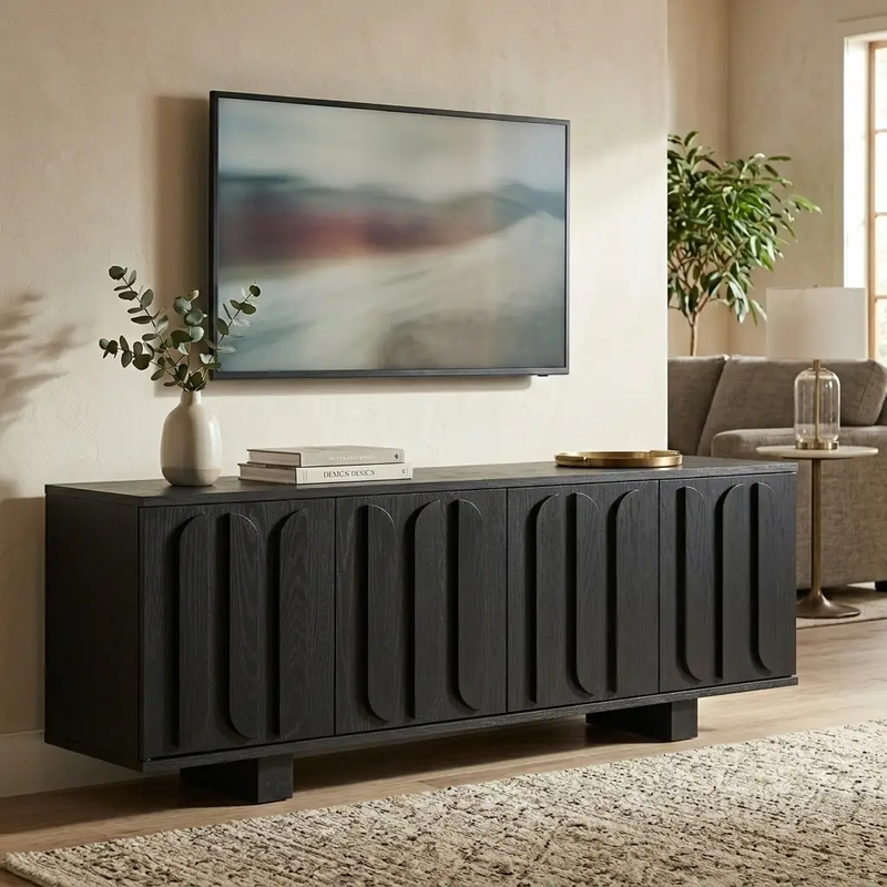 Vibe Haus 63'' Farmhouse TV Stand for TVs up to 75 Inches by HouseOfZazla