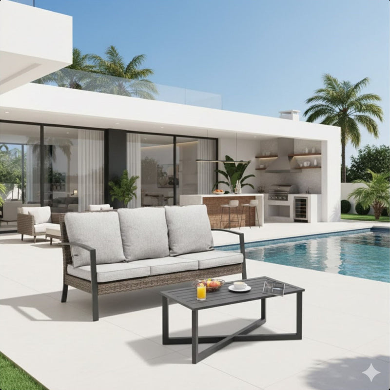 2 Piece Patio Set With Cushions & Coffee Table by HouseOfZazla