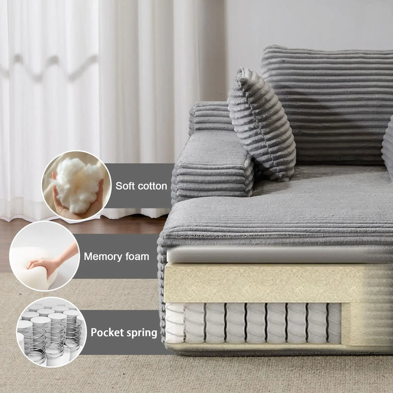 Oversized Chaise Lounge Chair Cozy Cloud Couch With 3 Throw Pillows And Wide Armrest by HouseOfZazla