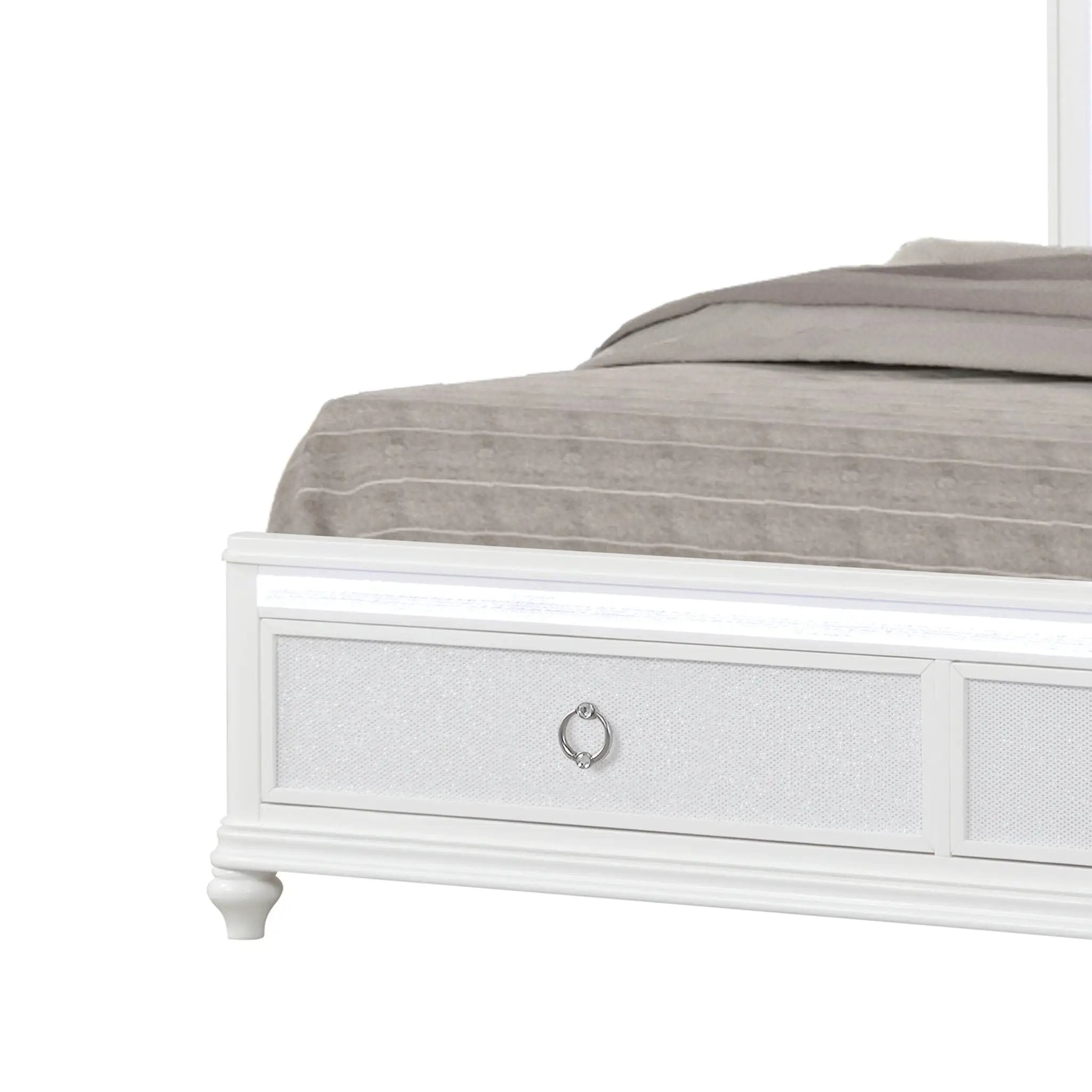 Abigale - Bed & LED Lighting And 2 Drawer Storage Footboard by HouseOfZazla