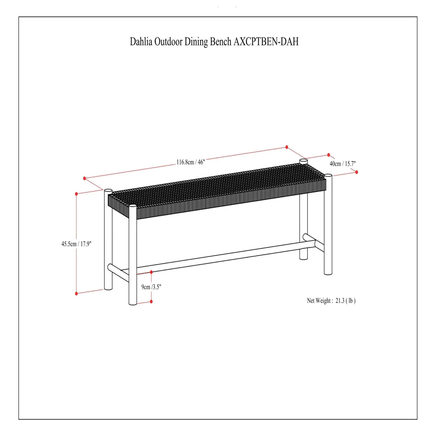 Dahlia - Outdoor Indoor Contemporary Bench by HouseOfZazla