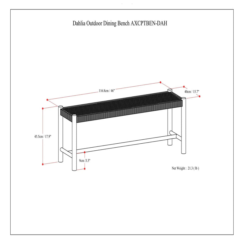 Dahlia - Outdoor Indoor Contemporary Bench by Unique Piece Furniture