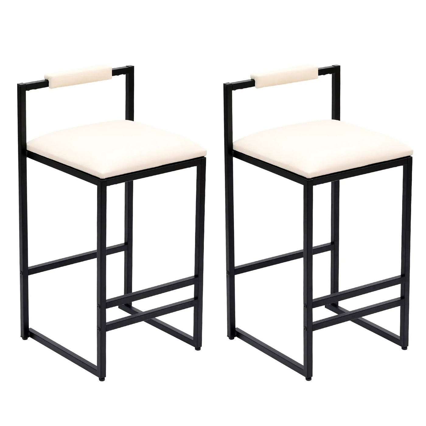 Elegant Bar Stool Set With Backrest And Footrest, Counter Height (Set of 2) by HouseOfZazla
