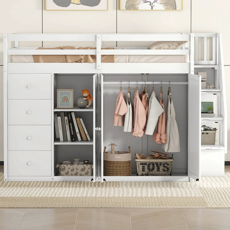 Loft Bed With Built In Wardrobes, Cabinets And Drawers by Unique Piece Furniture