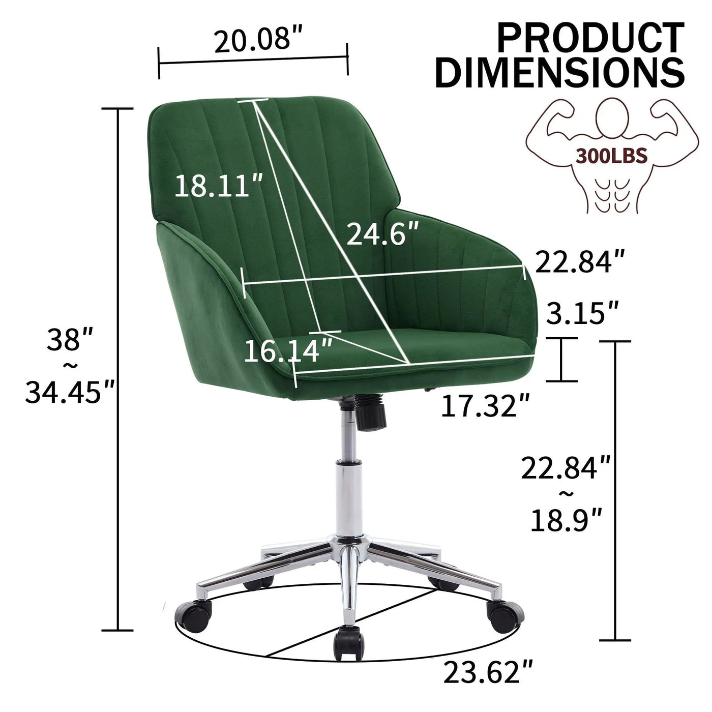 Adjustable Ergonomic Office Chair, Swivel Backrest Seat by HouseOfZazla