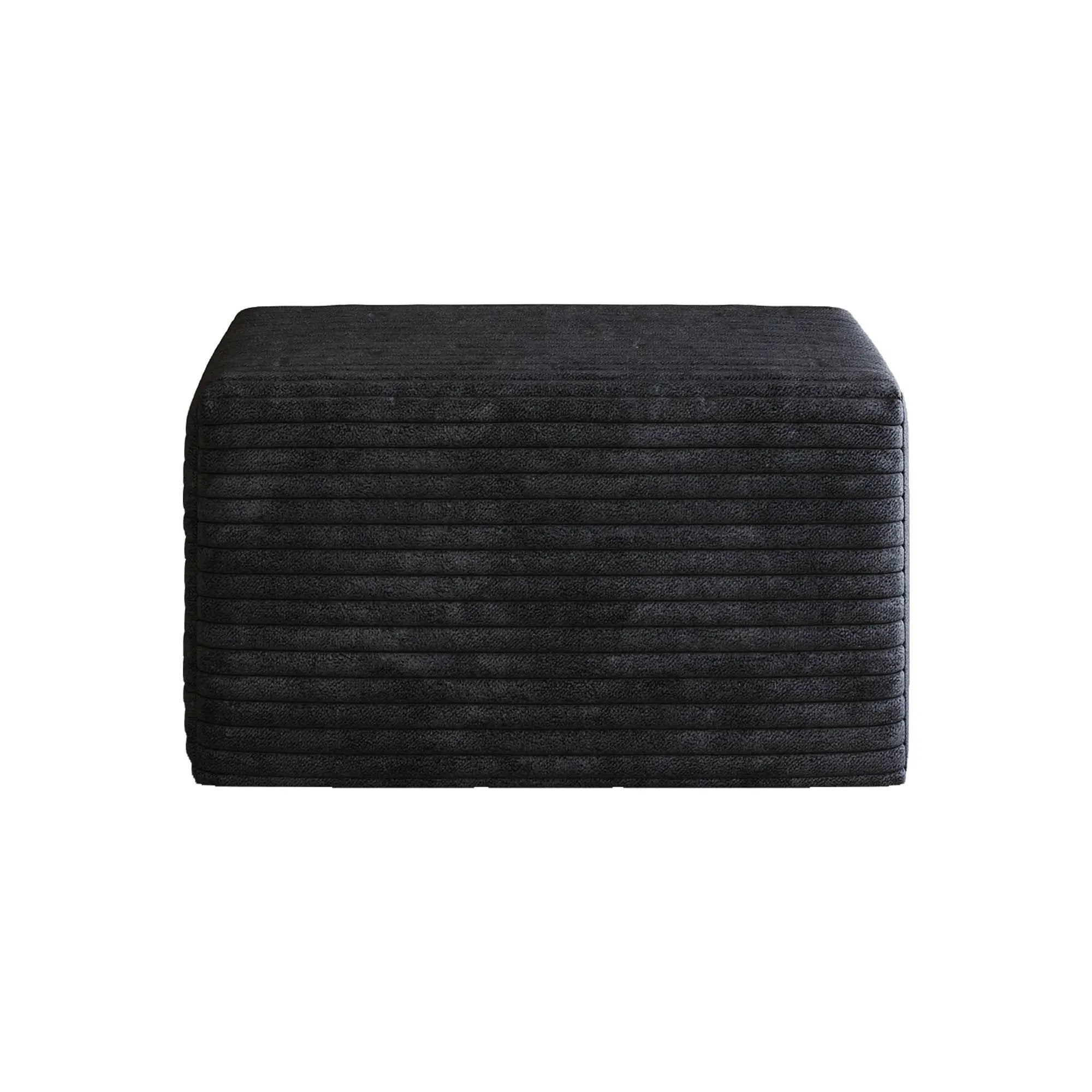 Black Plush Corduroy Sofa Ottoman - No Assembly Required by HouseOfZazla