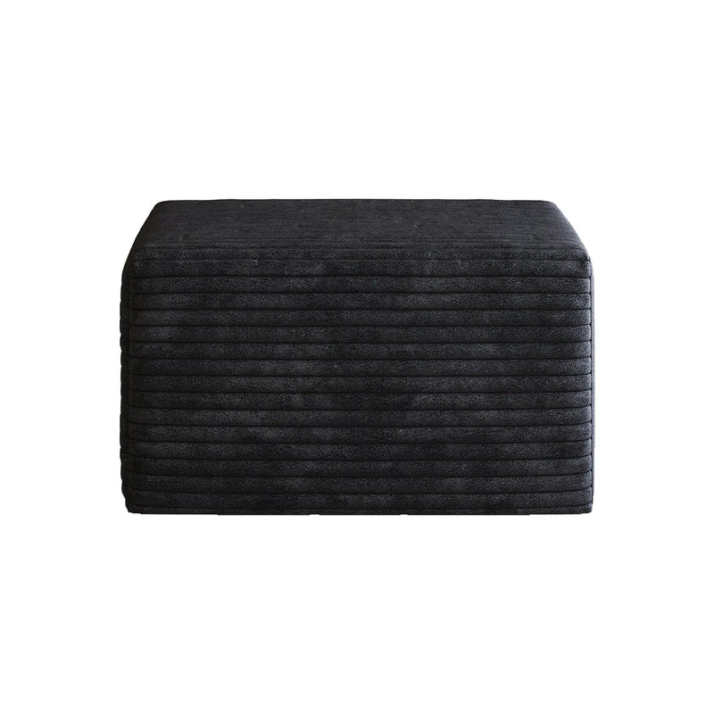 Black Plush Corduroy Sofa Ottoman - No Assembly Required by HouseOfZazla