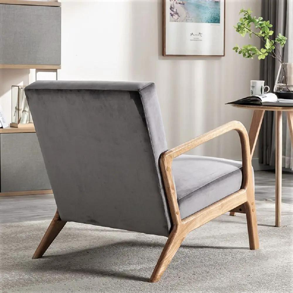 Classic Mid-Century Modern Accent Chairs, Open Framed Armchair With Cushioning by Unique Piece Furniture