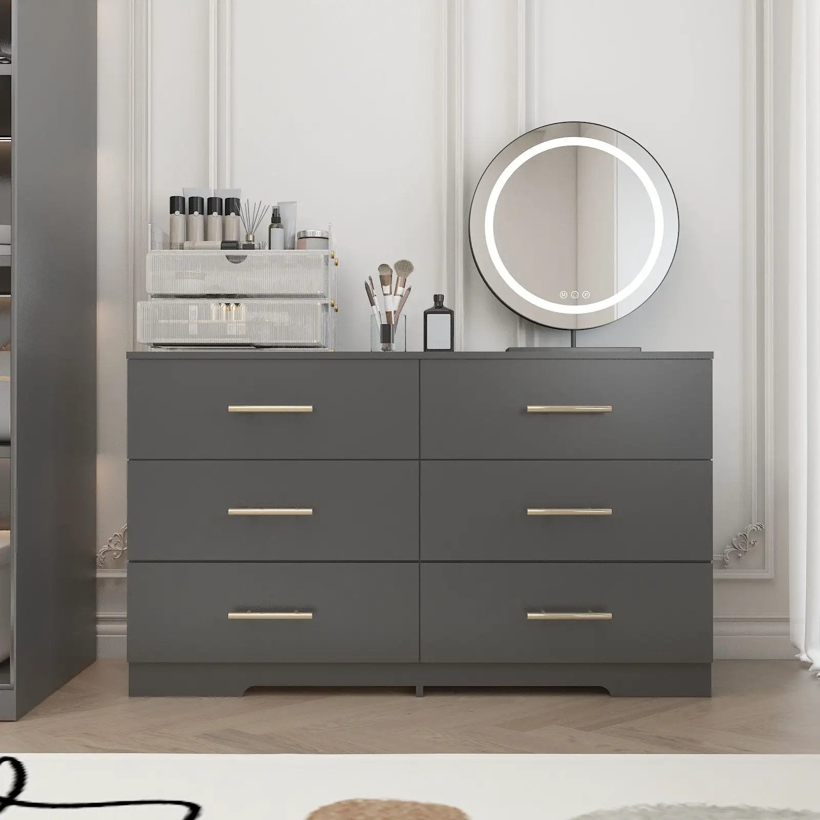 Large 6 Drawers Chest Of Drawer Dressers Table With Handle by Unique Piece Furniture