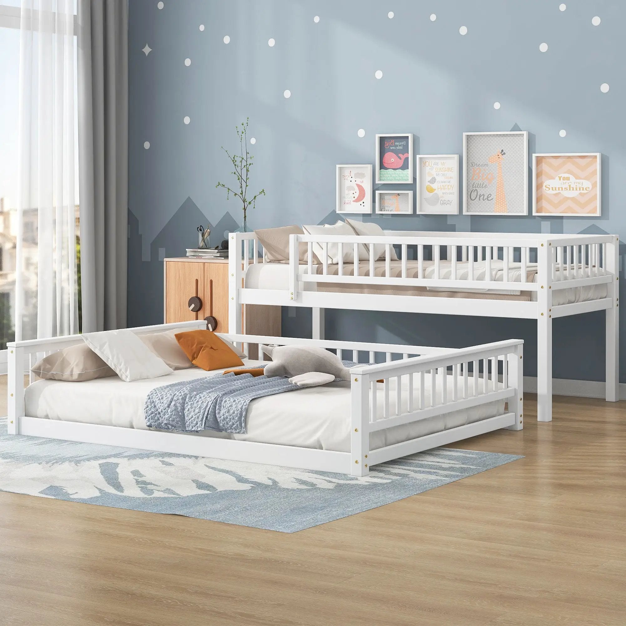 Bunk Bed With Ladder And Guardrails by Unique Piece Furniture