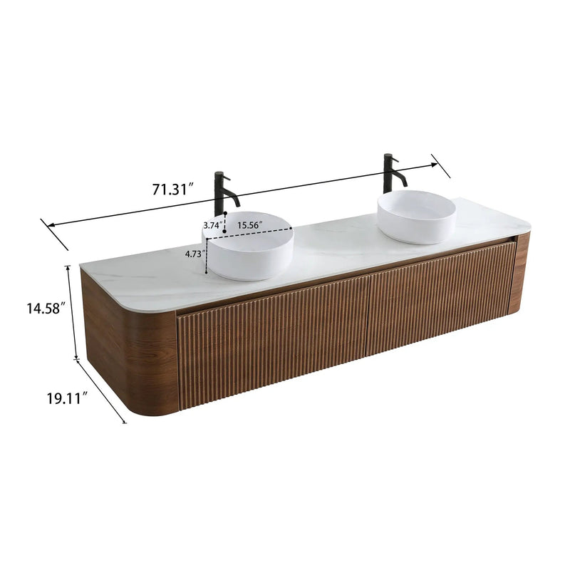 Erba 72 Inch Bathroom Vanity with Sink by HouseOfZazla