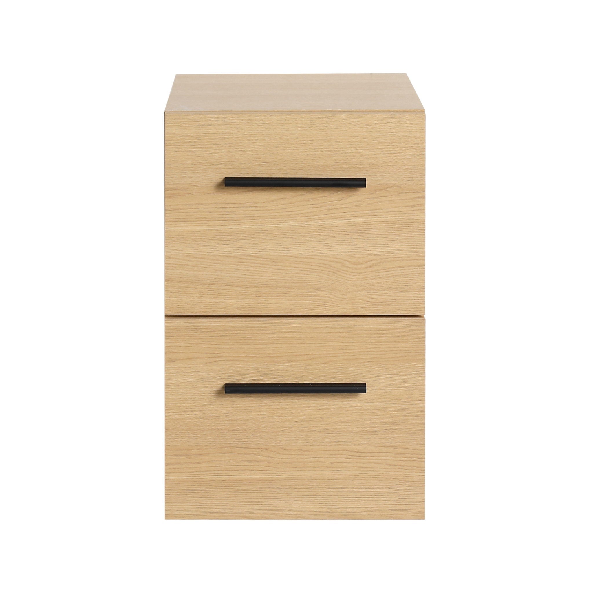 Floating Bathroom Vanity Drawer Base, Wall Mounted Storage With 2 Drawers - Light Oak by HouseOfZazla