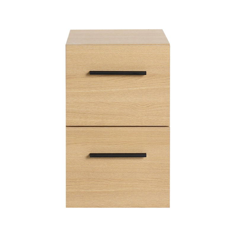 Floating Bathroom Vanity Drawer Base, Wall Mounted Storage With 2 Drawers - Light Oak by HouseOfZazla