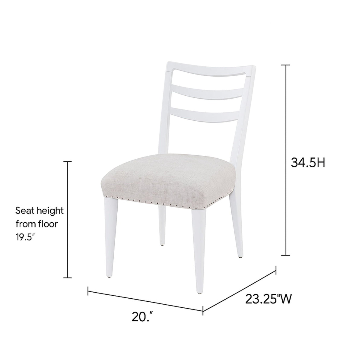 Ladderback Side Dining Chair Set of 2 with Classic Ladderback Design - Gray, Light Blue, White, photo 12 of 18