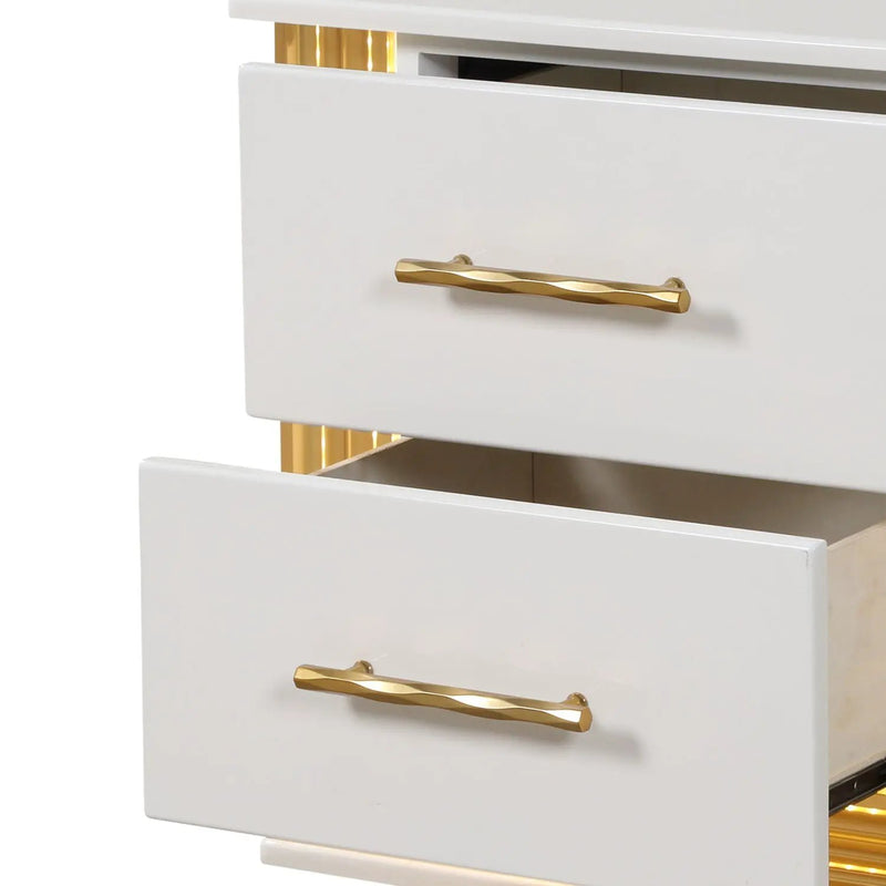 Obsession - 2 Drawer LED Nightstand - White by HouseOfZazla