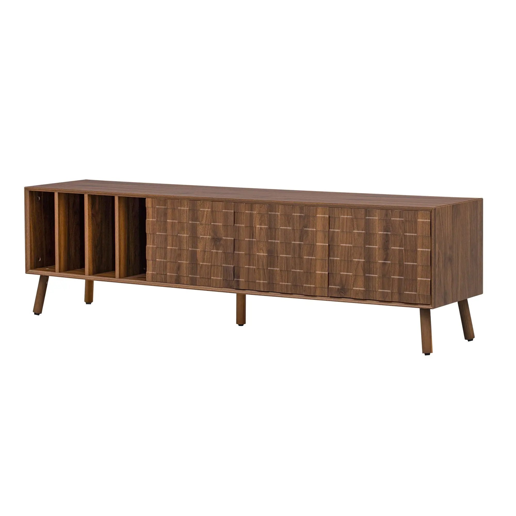 TV Stand With 5 Legs, Media Console Table For Tvs Up To 75" - Walnut by HouseOfZazla