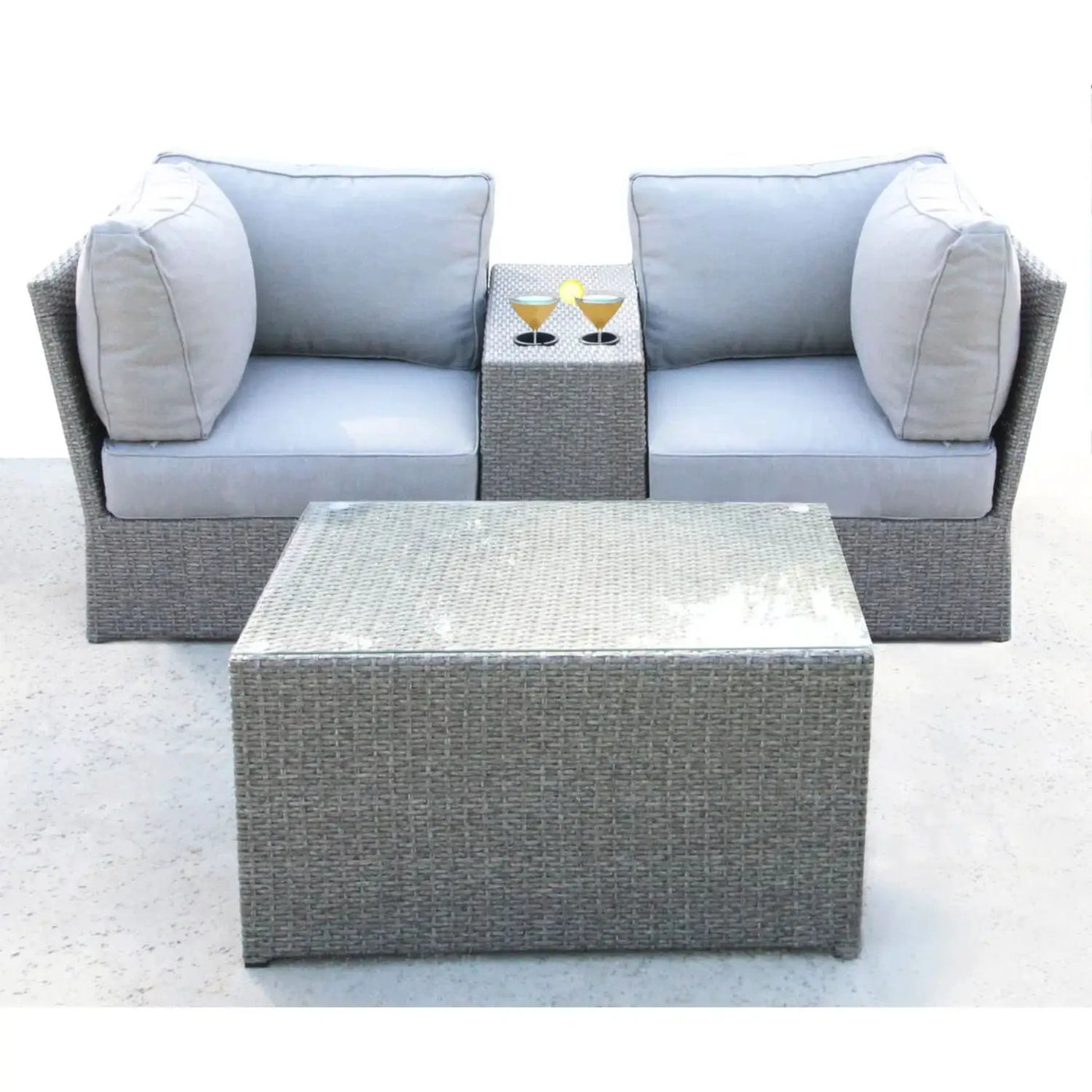Comfortable Modern Patio Rattan Sectional Set With Cushions by HouseOfZazla