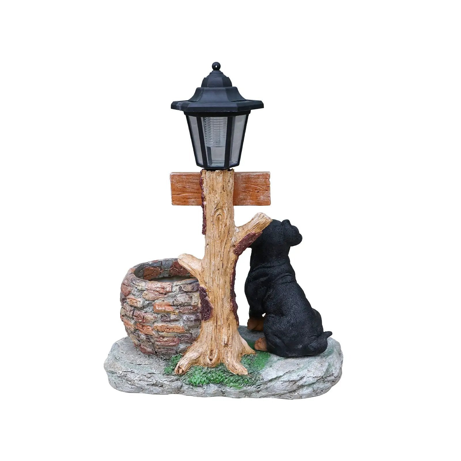 Puppy Dog Solar Planter Outdoor Statue by HouseOfZazla