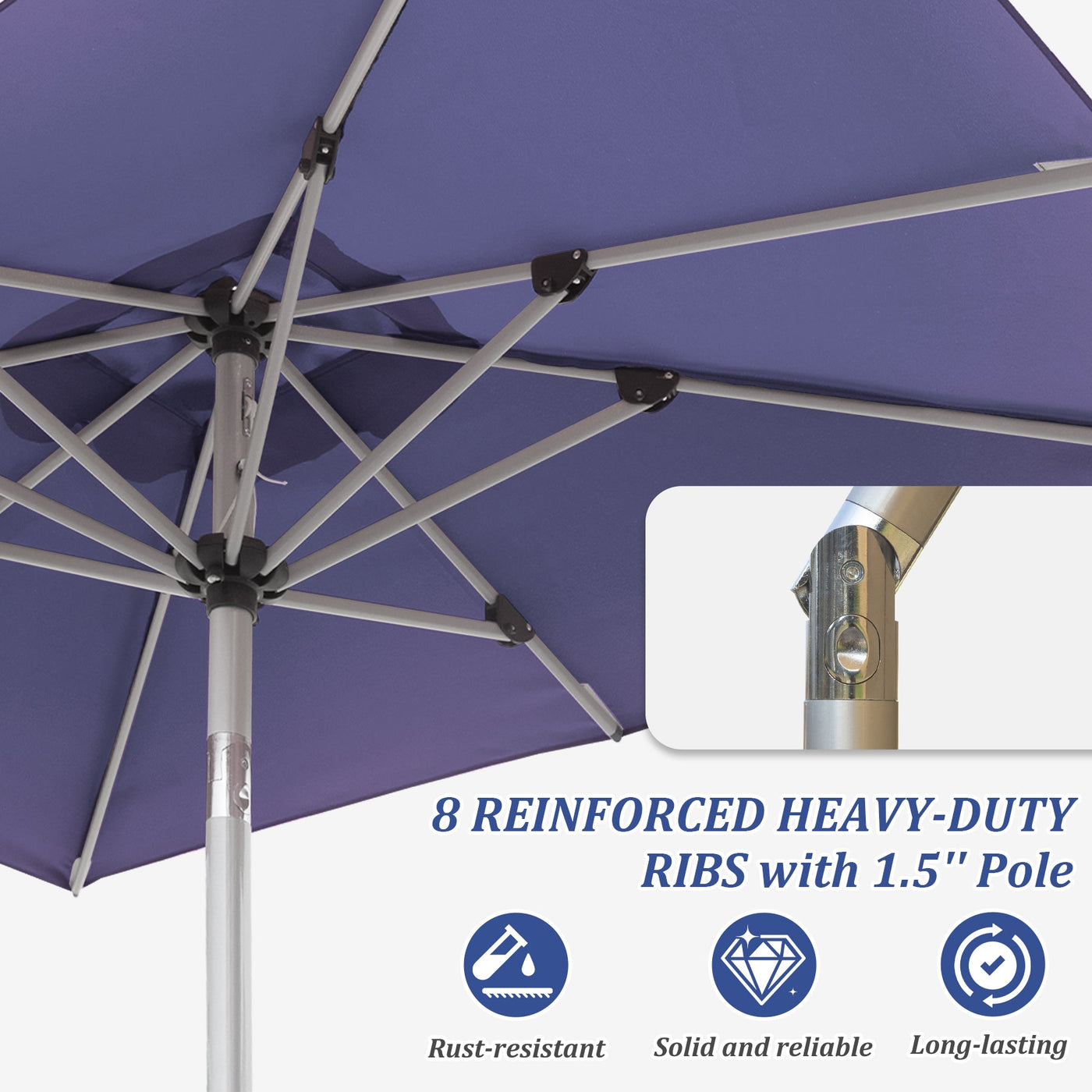 Rectangle Patio Umbrella with Crank Lift and Tilt Function by HouseOfZazla