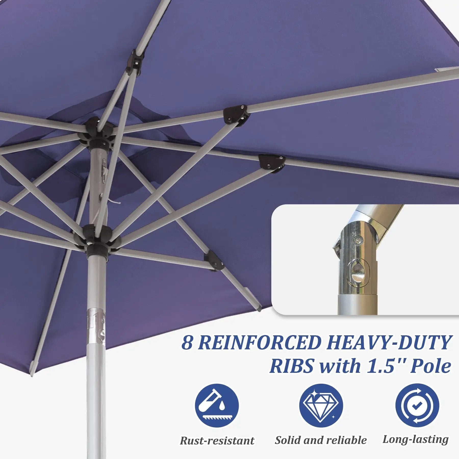 Rectangle Patio Umbrella with Crank Lift and Tilt Function by HouseOfZazla